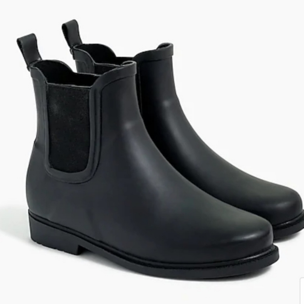 Black J.Crew Chelsea rain boots size 11